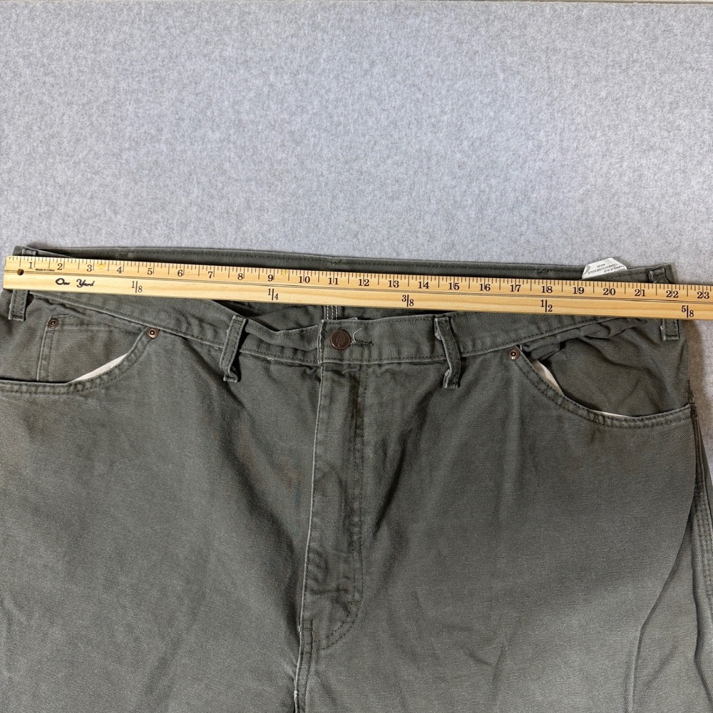 Dickies Carpenter Pants Mens 44x30 Olive Green Relaxed Canvas Utility Gorpcore - Picture 8 of 11